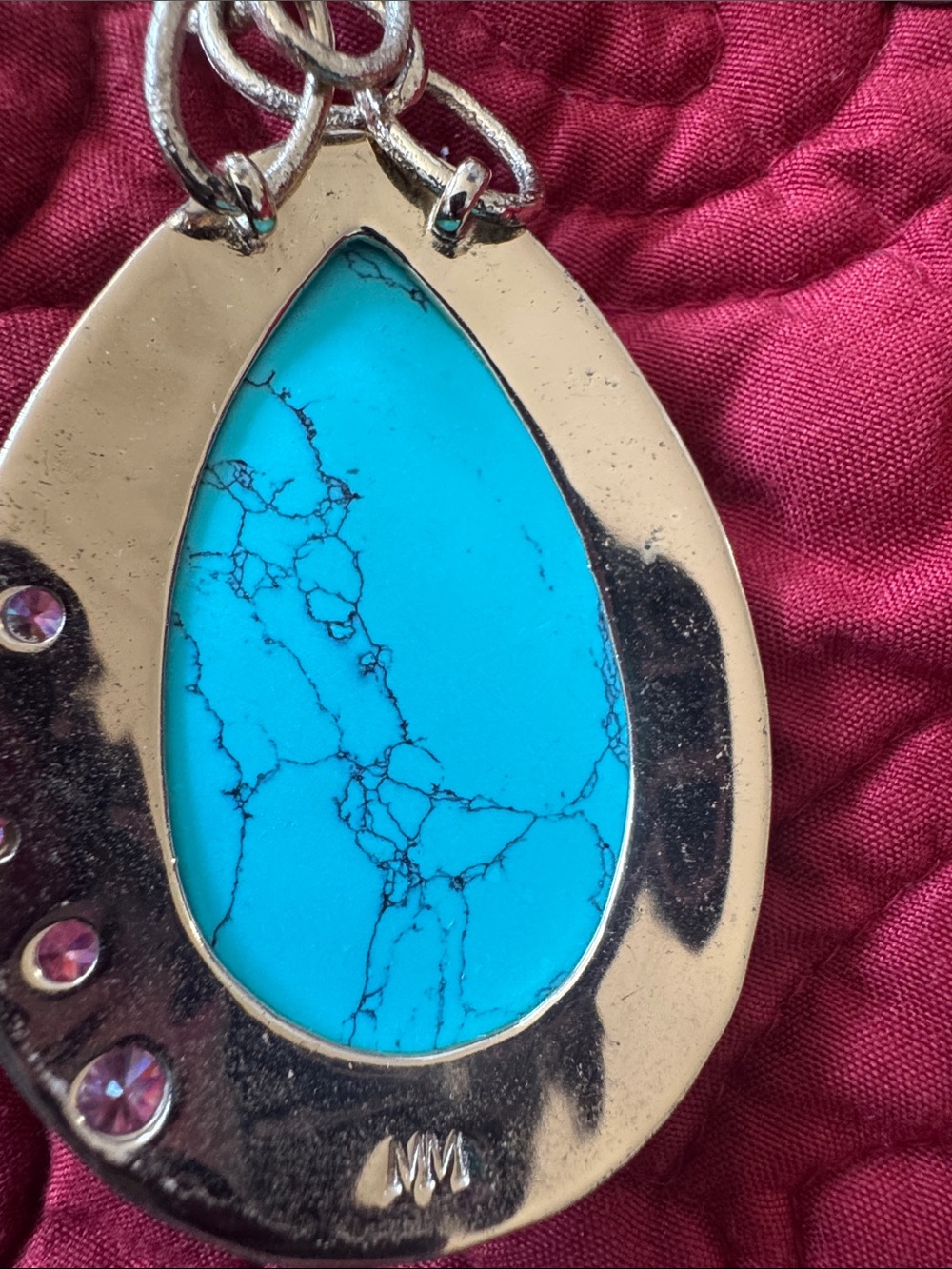 Melinda Maria Turquoise Teardrop Pendant Necklace - Gold View 3